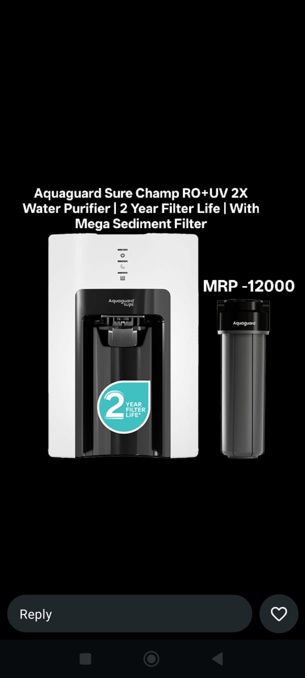 Aquaguard Sure Champ RO+UV 2X Water Purifier
